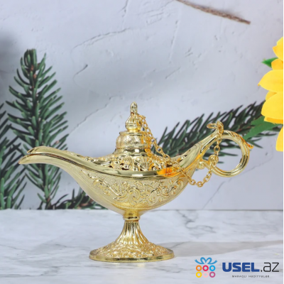 Openwork fairy lamp Aladdin, for aromatherapy in retro style